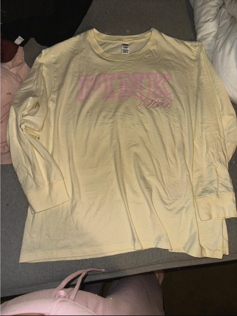 Victoria's Secret PINK yellow pink long sleeve size XXL